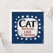 Le Chat Aimerait Une Carte De Voeux Word (Devant/Arrière en situation)