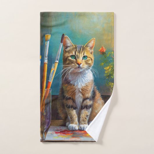 Le Chat Artistique (Serviette à main)