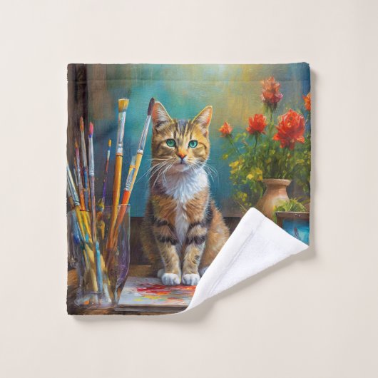 Le Chat Artistique (Gant de toilette)