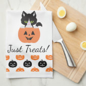 Le Chat Dans La Serviette De Cuisine Citrouille (Quart Plié)