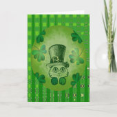 Le chat de St Patrick avec la carte de dessin de (Devant)