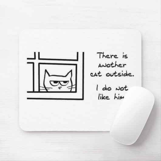 Le chat fâché voit un autre chat - tapis de souris (Avec souris)