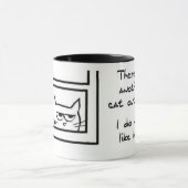 Le chat fâché voit un autre chat - tasse de café (Centre)