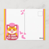 Le Chat Fait Miaou Schattige Frans Sinaasappel Tab Briefkaart (Achterkant)