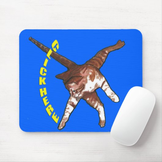 Le chat indique cliquent sur ici ! Tapis de souris (Avec souris)