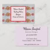 Le chat joue avec le Carte de visite d'aquarelle d (Devant / Derrière)