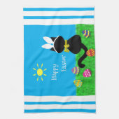 Le chat mignon Joyeuses Pâques barre la serviette (Vertical)