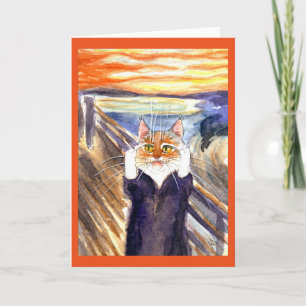 Le chat mignon le cri perçant charrient la carte