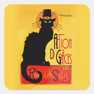 Le Chat Noir - Action de Grâces Vierkante Sticker