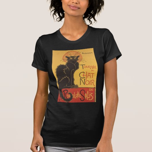 Le Chat Noir Art Print T-shirt (Voorkant)