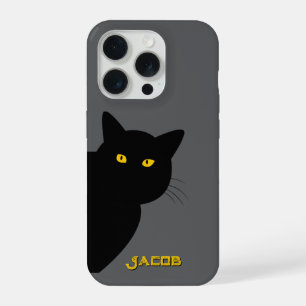 Le chat noir aux yeux jaunes vous salue sur mesure