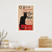 Le Chat Noir Black Cat Vintage Advertising Poster (Cuisine)