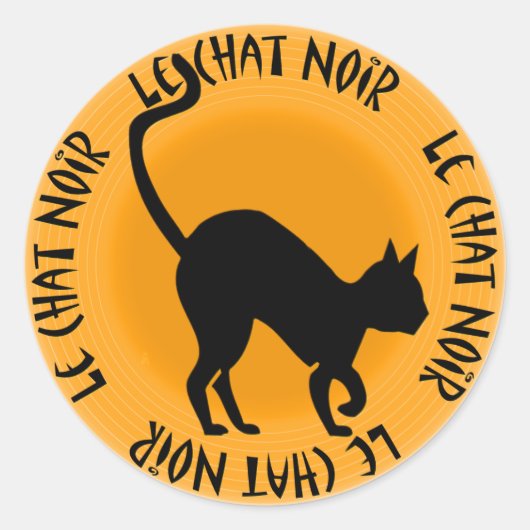 Le Chat Noir (Blad van ronde Stickers) Sticker (Voorkant)
