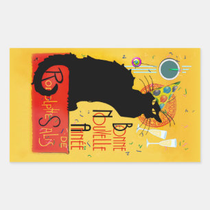 Le Chat Noir - Bonne Nouvelle Année Rechthoekige Sticker