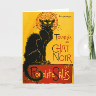 Le Chat Noir  Cat Art Nouveau Retro Kaart