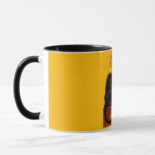 Le Chat Noir  Cat Art Nouveau Retro Mok (Links)