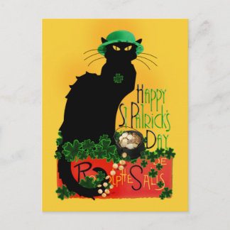 Le Chat Noir Clover St. Patrick's Day Briefkaart