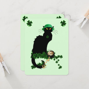 Le Chat Noir Clover St. Patrick's Day Kaart