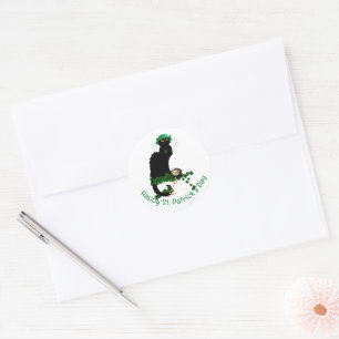 Le Chat Noir Clover St. Patrick's Day Ronde Sticker