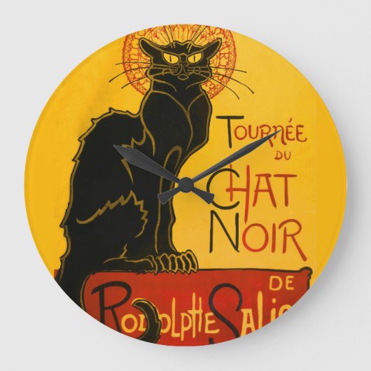 Le Chat Noir de Black Cat Art  Grote Klok (Voorkant)