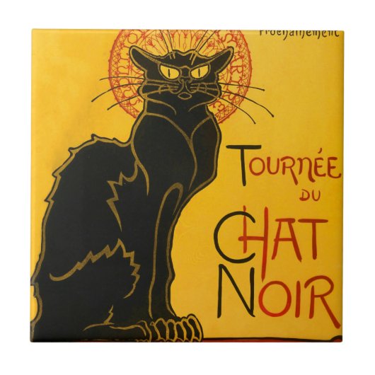 Le Chat Noir de Black Cat Art  Tegeltje (Voorkant)
