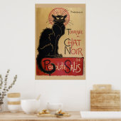 Le Chat Noir - de zwarte kat Poster (Keuken)