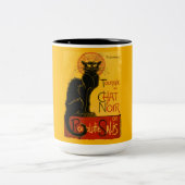 Le Chat Noir de zwarte kat Tweekleurige Koffiemok (Center)
