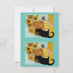 Le Chat Noir en Van Gogh Zonnebloemen, Bedankkaart