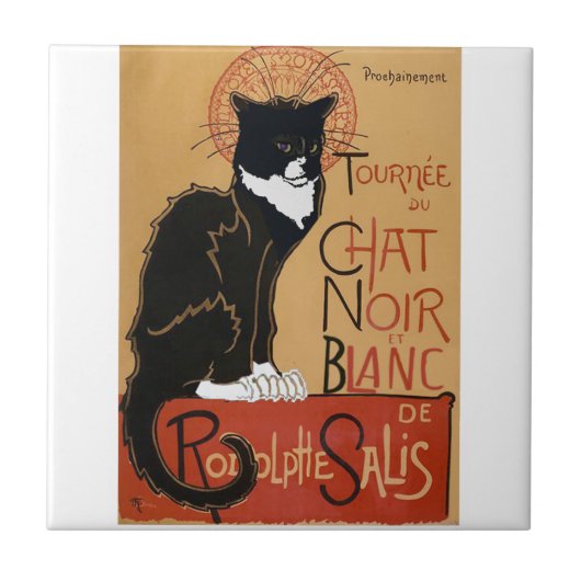 Le Chat Noir et Blanc Tegeltje (Voorkant)