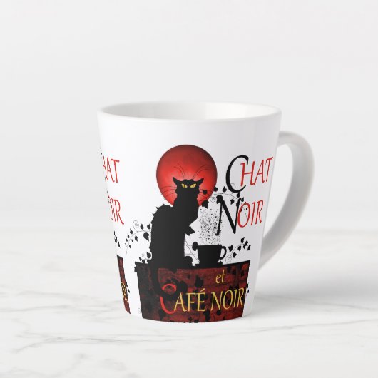 Le Chat Noir et Café Noir Koffie Latte Mok (Rechterhoek)