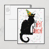Le Chat Noir Gelukkige Verjaardag Briefkaart (Voorkant / Achterkant)