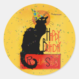 Le Chat Noir - Gelukkige verjaardag Ronde Sticker