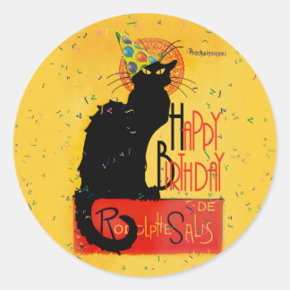 Le Chat Noir - Gelukkige verjaardag Ronde Sticker