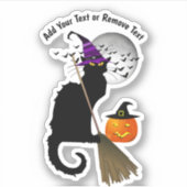 Le Chat Noir Halloween Witch Sticker (Voorkant)