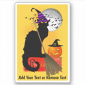 Le Chat Noir Halloween Witch Sticker (Voorkant)