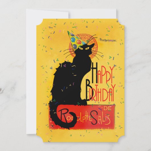 Le Chat Noir - Happy Birthday Greetings Kaart (Voorkant)