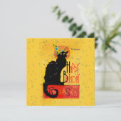 Le Chat Noir - Happy Birthday Greetings Kaart (Staand voorkant)