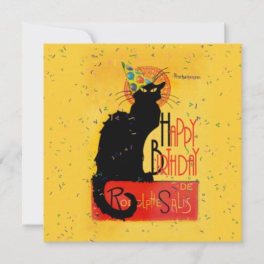 Le Chat Noir - Happy Birthday Greetings Kaart (Voorkant)
