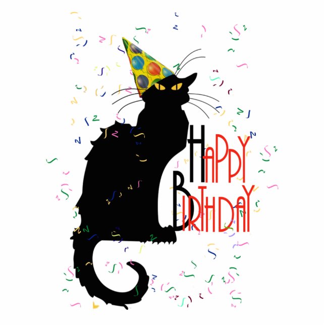 Le Chat Noir - HAPPY BIRTHDAY! Staand Fotobeeldje (Voorkant)