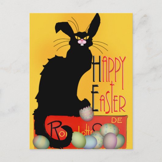 Le Chat Noir - Happy Easter Feestdagenkaart (Voorkant)