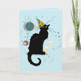 Le Chat Noir Happy New Year Party Feestdagen Kaart