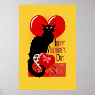 Le Chat Noir - Happy Valentine's Day Poster