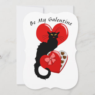 Le Chat Noir Hart Snoep Valentijnsdag  Kaart