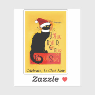 Le Chat Noir Joyeux Noël Kerstmis Sticker