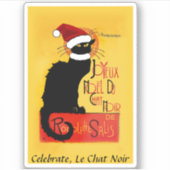 Le Chat Noir Joyeux Noël Kerstmis Sticker (Voorkant)