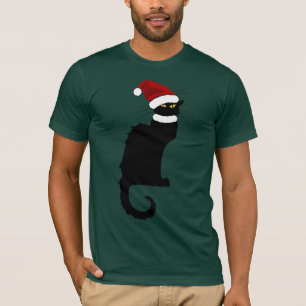 Le Chat Noir Kerstman Hoed Kerstmis T-shirt