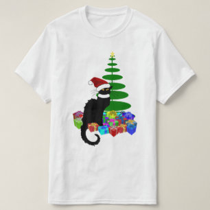 Le Chat Noir Kerstman Hoed Kerstmis T-shirt