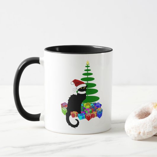Le Chat Noir Kerstmuts Kerstmis Mok (Met donut)