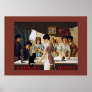 Le Chat Noir Laundry Room Poster