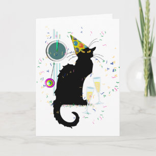 Le Chat Noir New Years Feestdagen Kaart